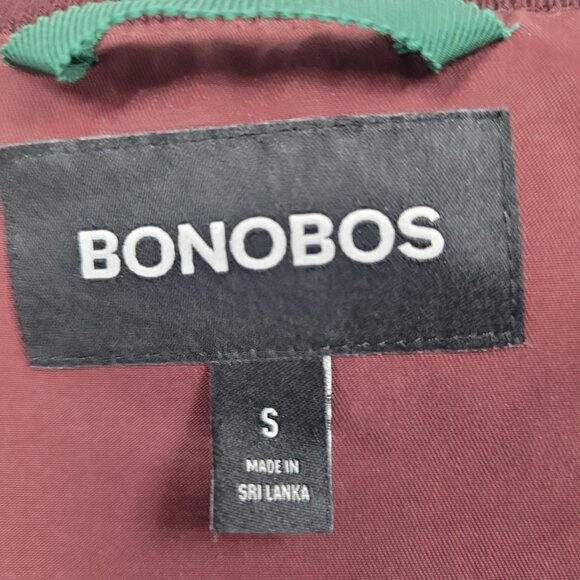 Bonobos Burgundy Lightweight Zip Lined Inner Pockets Bomber Jacket Small S - Picture 3 of 14